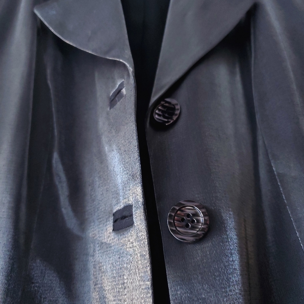 Parché Paris Silver Metallic Trench Jacket - Picture 6 of 12